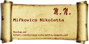 Mifkovics Nikoletta névjegykártya